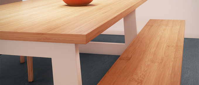 blanke lak voor meubels toegepast op een tafel